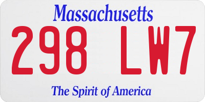 MA license plate 298LW7