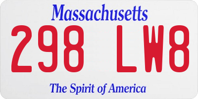 MA license plate 298LW8