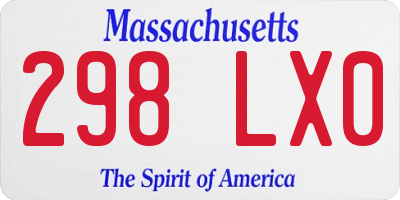 MA license plate 298LX0