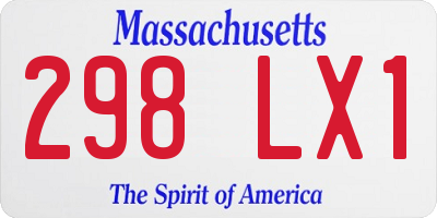 MA license plate 298LX1