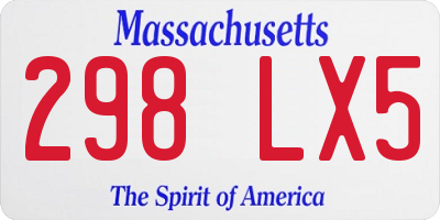 MA license plate 298LX5
