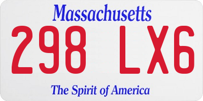 MA license plate 298LX6