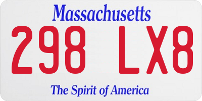 MA license plate 298LX8