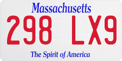 MA license plate 298LX9