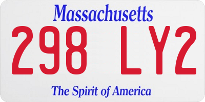 MA license plate 298LY2