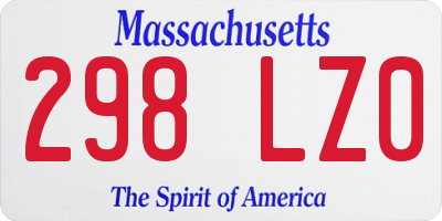 MA license plate 298LZ0