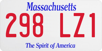 MA license plate 298LZ1