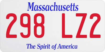 MA license plate 298LZ2