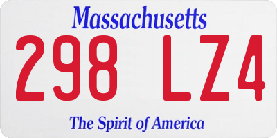 MA license plate 298LZ4