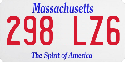 MA license plate 298LZ6