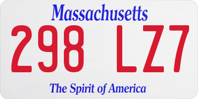 MA license plate 298LZ7