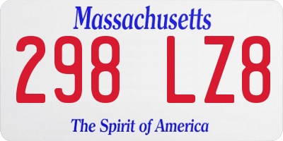 MA license plate 298LZ8