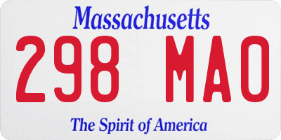 MA license plate 298MA0