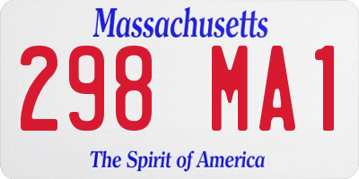 MA license plate 298MA1