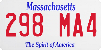 MA license plate 298MA4