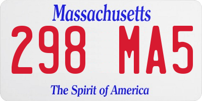 MA license plate 298MA5