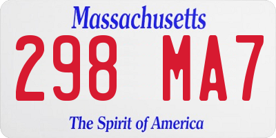 MA license plate 298MA7