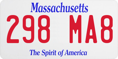 MA license plate 298MA8