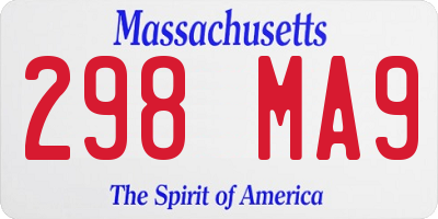 MA license plate 298MA9