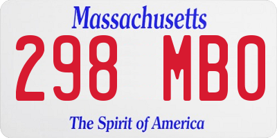 MA license plate 298MB0