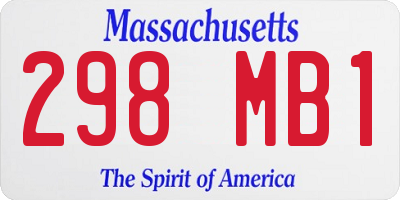 MA license plate 298MB1