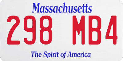 MA license plate 298MB4