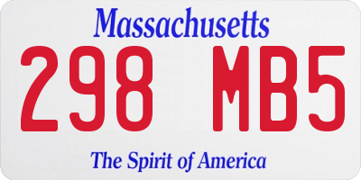 MA license plate 298MB5