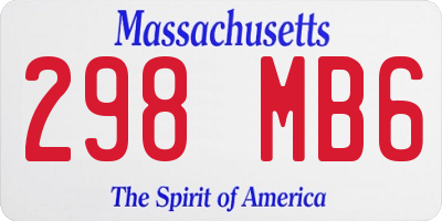 MA license plate 298MB6