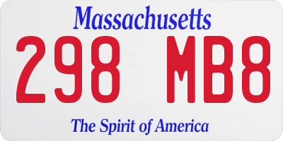 MA license plate 298MB8