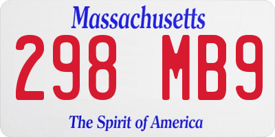 MA license plate 298MB9