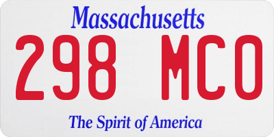 MA license plate 298MC0