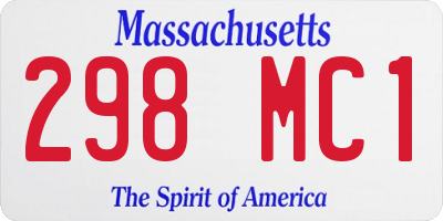 MA license plate 298MC1