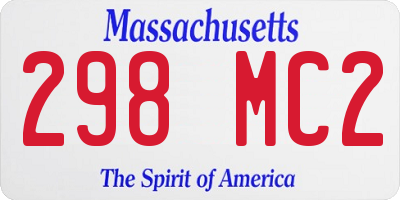 MA license plate 298MC2