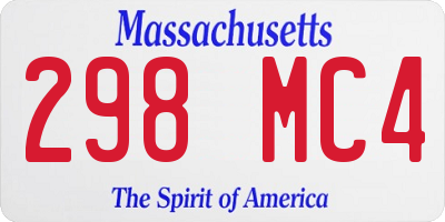 MA license plate 298MC4