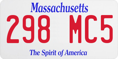 MA license plate 298MC5