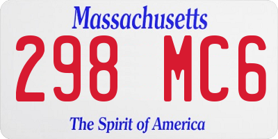 MA license plate 298MC6
