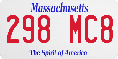 MA license plate 298MC8