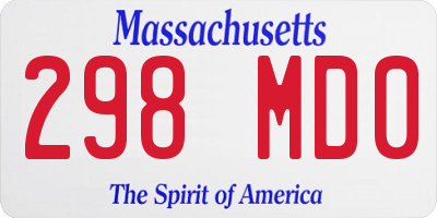 MA license plate 298MD0