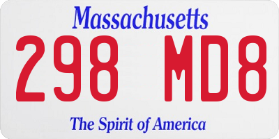 MA license plate 298MD8