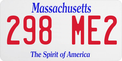 MA license plate 298ME2