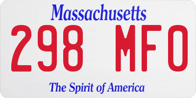 MA license plate 298MF0