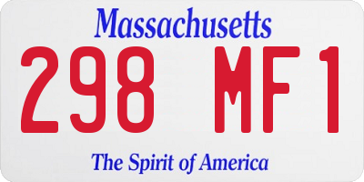 MA license plate 298MF1