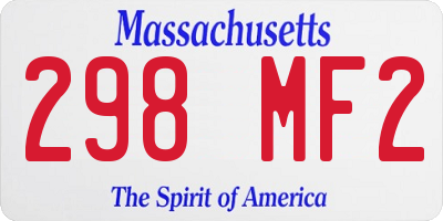 MA license plate 298MF2