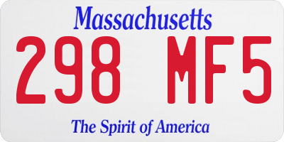 MA license plate 298MF5