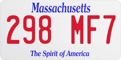MA license plate 298MF7
