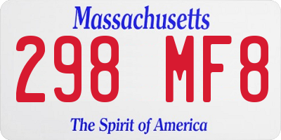 MA license plate 298MF8