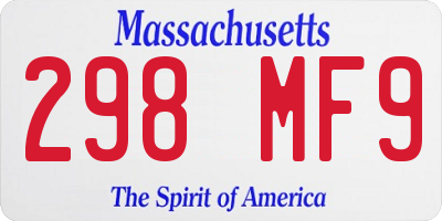 MA license plate 298MF9