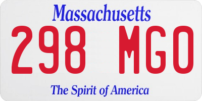 MA license plate 298MG0