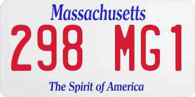 MA license plate 298MG1