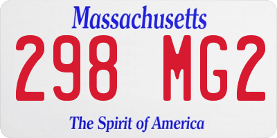 MA license plate 298MG2